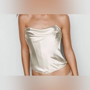 Very Sexy Satin Bustier Champagne Size S